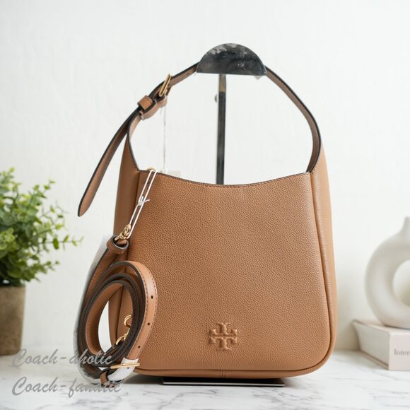 NWT Tory Burch Thea Small Slouchy Shoulder Bag 170244 in Tiramisu - Picture 1 of 10